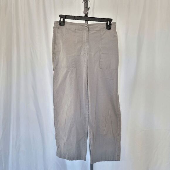 Eileen Fisher womens gray elastic waist crop pants size XS relax fit - Picture 2 of 7